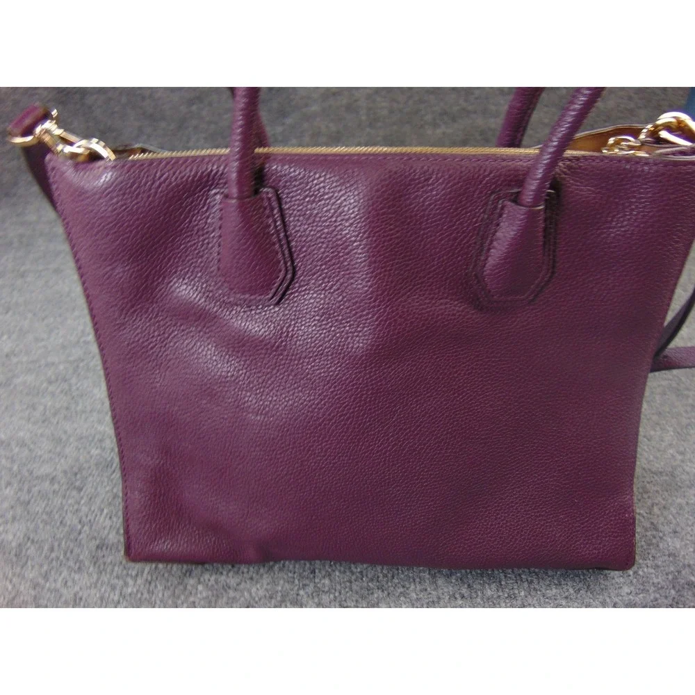 Michael‎ Kors Mercer Purple Pebbled Leather Large Tote Handbag Satchel FLAW